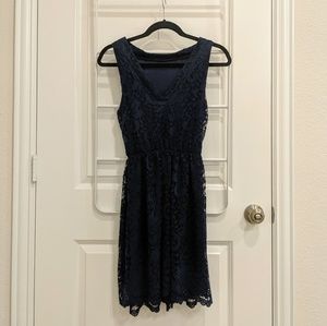 [Barneys New York] V-neck lace sleeveless dress